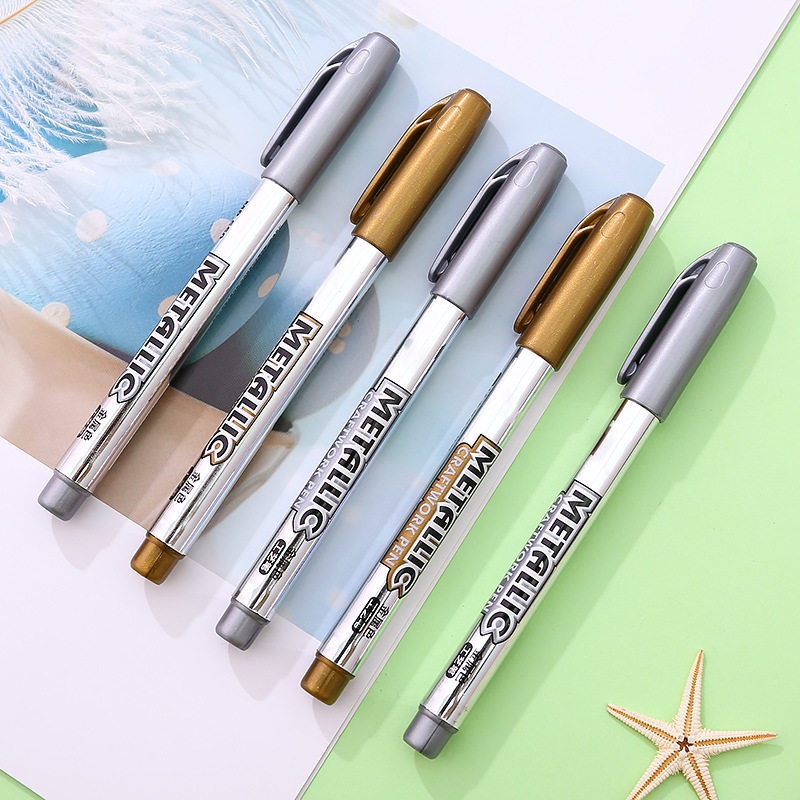 Flash marker, metallic paint, gold and silver sign in marker, hand drawn DIY high gloss painting pen